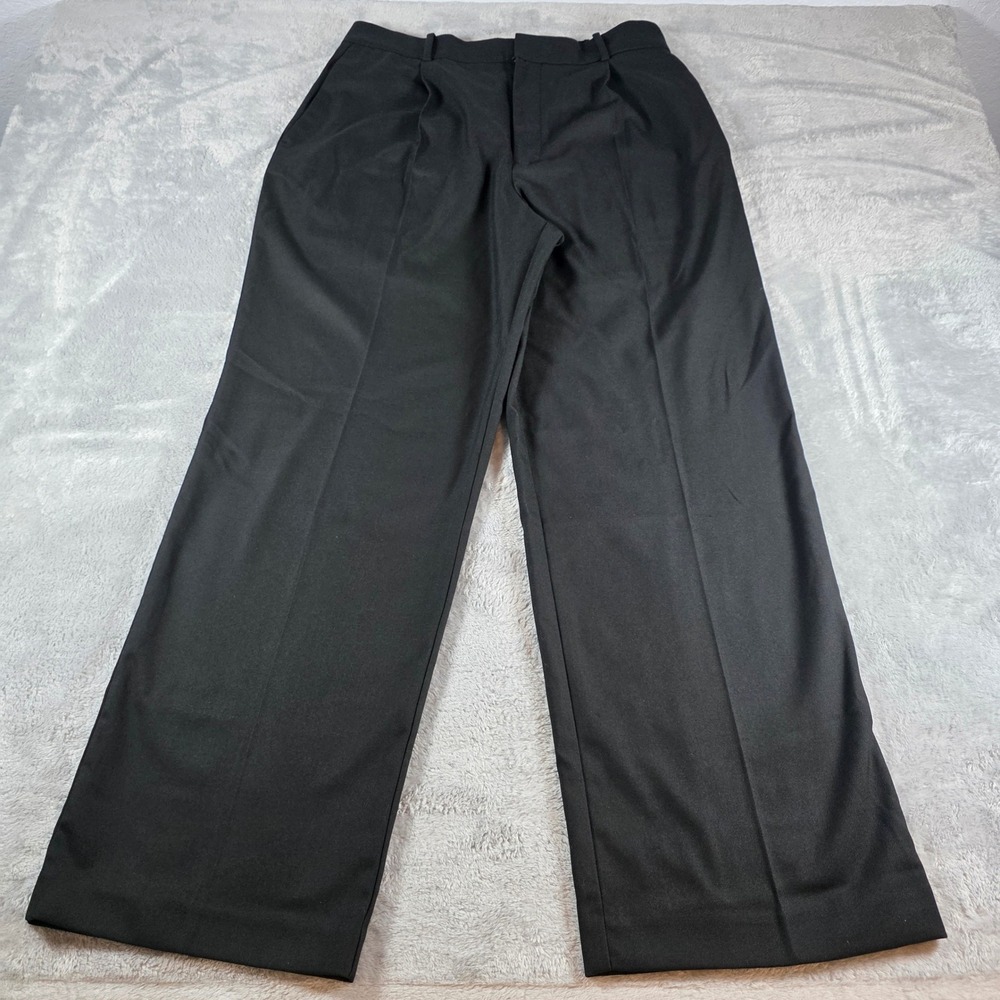 Madewell Women 14 Slouchy Black Trousers Pleated Wide Leg Brushed Twill - Picture 12 of 13